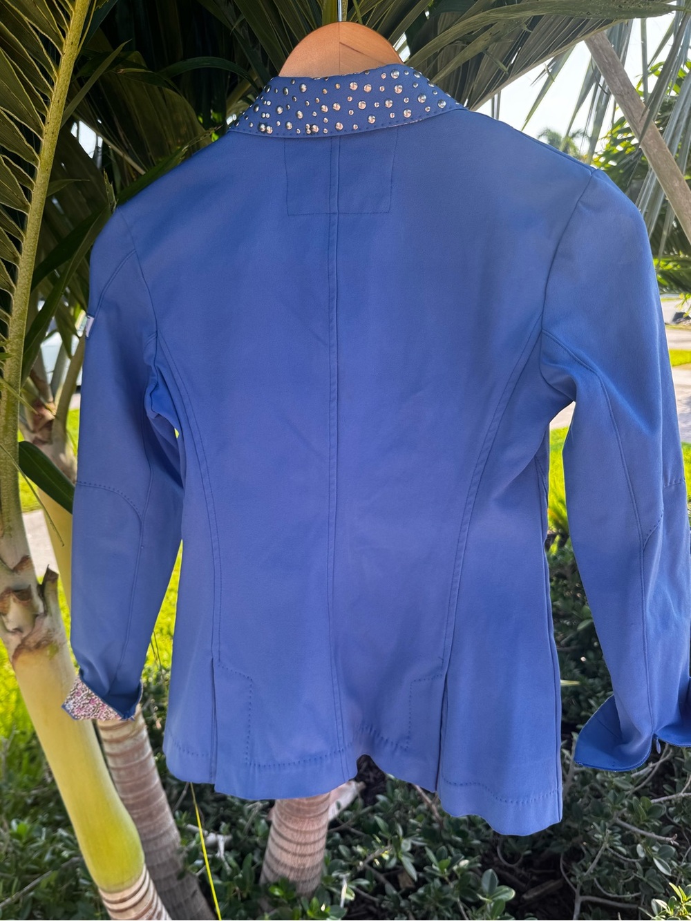 Animo Italia Show Jacket Blue w/ Stud Embellishments & Floral Trim IT 40/US 4 - Picture 2 of 16